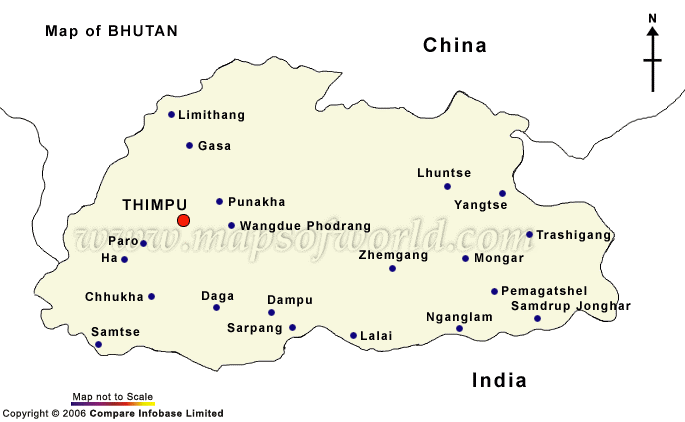 Bhutan Map